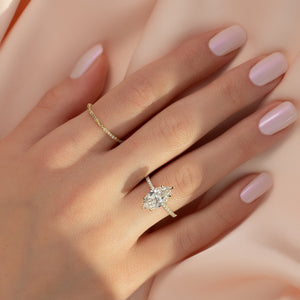 The Ashley Set With A 1 Carat Marquise 18K Yellow Gold Lab Diamond
