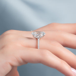 The Ashley Set With A 1 Carat Oval 14K White Gold Lab Diamond