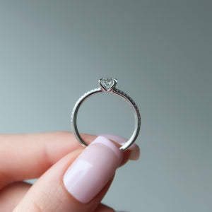 The Pave Ashley Set With A 1.5 Carat Oval 18K White Gold Lab Diamond