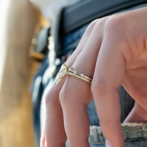 The Pave Ashley Set  With A 3.5 Carat Pear 14K Yellow Gold Moissanite