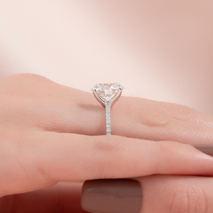 The Pave Ashley Set With A 1 Carat Round 14K White Gold Lab Diamond