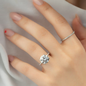 The Ashley Set With A 1 Carat Round 14K White Gold Lab Diamond