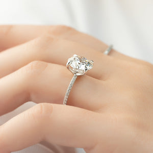 The Pave Ashley Set With A 1 Carat Round 14K White Gold Lab Diamond