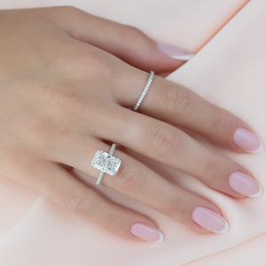 The Ashley Set With A 2 Carat Radiant 14K White Gold Lab Diamond