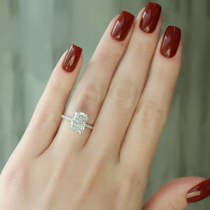 The Ashley Set With A 2 Carat Radiant 14K White Gold Lab Diamond
