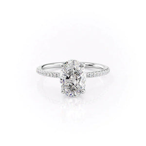 The Ashley Set  With A 2.5 Carat Oval 18K White Gold Moissanite