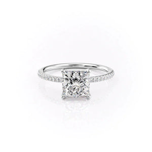 The Ashley Set  With A 1.5 Carat Princess 18K White Gold Moissanite