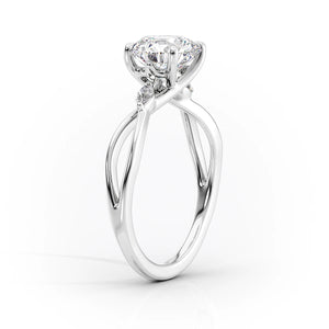 The Kelsey Set  With A 5 Carat Emerald 14K White Gold Moissanite