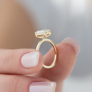 The Eleanor Set  With A 2.5 Carat Emerald 14K Yellow Gold Moissanite