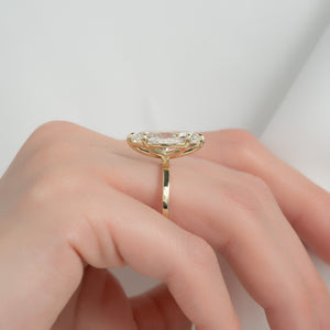 The Eleanor Set  With A 2.5 Carat Marquise 14K Yellow Gold Moissanite