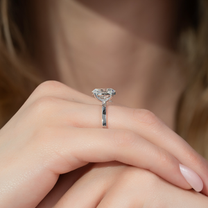 The Eleanor Set  With A 2.5 Carat Oval 14K White Gold Moissanite