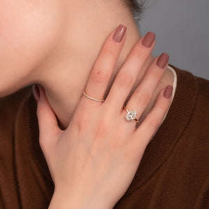 The Eleanor Set  With A 2.5 Carat Oval 18K Yellow Gold Moissanite