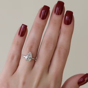 The Eleanor Set  With A 2.5 Carat Pear 14K White Gold Moissanite