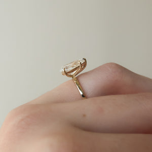 The Eleanor Set  With A 2.5 Carat Pear 14K Yellow Gold Moissanite