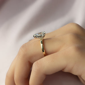 The Eleanor Set  With A 2.5 Carat Pear 14K Yellow Gold Moissanite