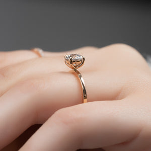 The Eleanor Set  With A 1.5 Carat Round 14K Rose Gold Moissanite