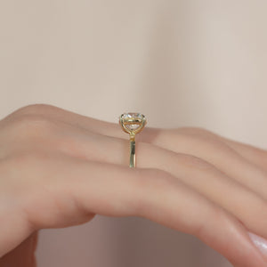 The Eleanor Set  With A 1.5 Carat Round 18K Yellow Gold Moissanite