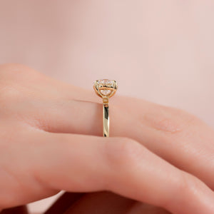 The Eleanor Set  With A 1.5 Carat Round 18K Yellow Gold Moissanite
