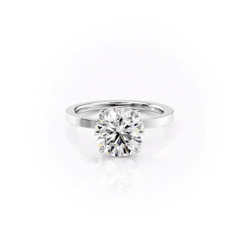The Pave Eleanor Set  With A 4 Carat E. Cushion 18K White Gold Moissanite