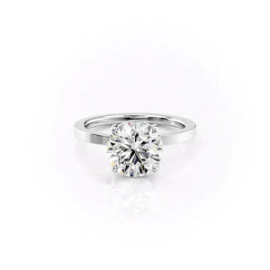 The Pave Eleanor Set  With A 4.5 Carat Princess 18K White Gold Moissanite