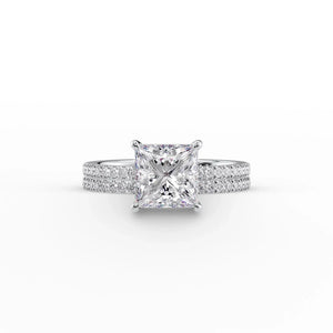 The Eleanor Set  With A 3.5 Carat Princess 18K White Gold Moissanite