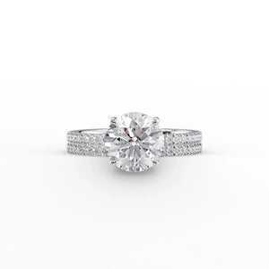 The Eleanor Set With A 3 Carat Round 18K White Gold Lab Diamond