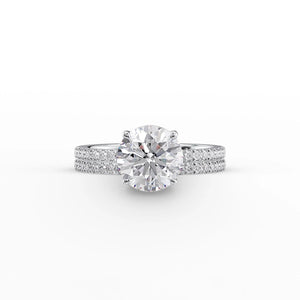 The Pave Eleanor Set With A 1.5 Carat Round 14K White Gold Lab Diamond