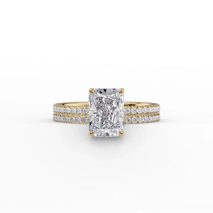 The Eleanor Set With A 1 Carat Radiant 14K Yellow Gold Lab Diamond