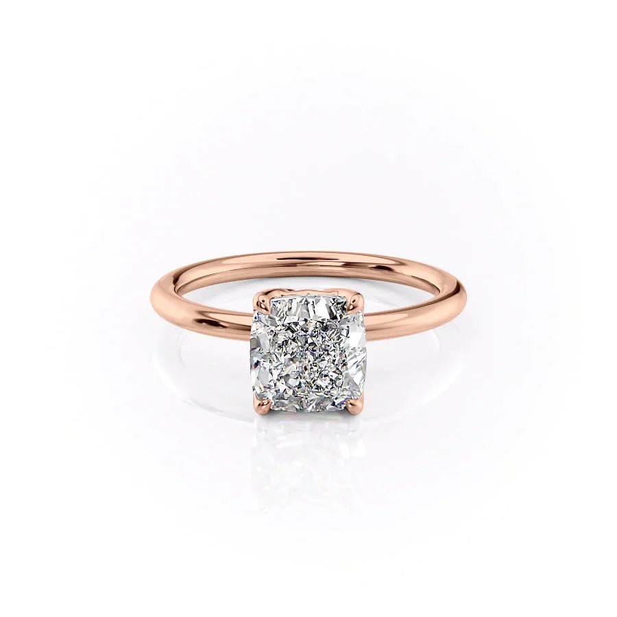 The Pave Alison Set  With A 4.5 Carat Cushion 14K Rose Gold Moissanite