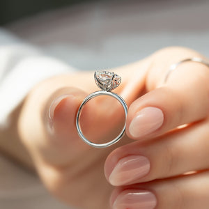 The Pave Alison Set  With A 2 Carat Cushion 14K White Gold Moissanite