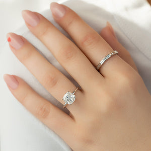 The Pave Alison Set  With A 5 Carat Cushion 18K White Gold Moissanite