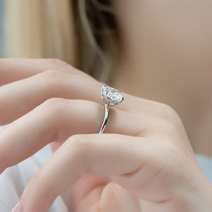 The Pave Alison Set  With A 3 Carat Cushion 18K White Gold Moissanite