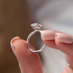 The Pave Alison Set  With A 4.5 Carat Emerald 18K White Gold Moissanite