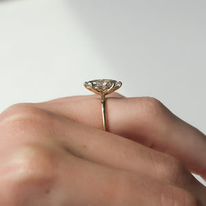 The Pave Alison Set  With A 5 Carat Marquise 18K Yellow Gold Moissanite