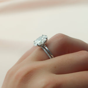 The Alison Set  With A 2.5 Carat Oval 14K White Gold Moissanite