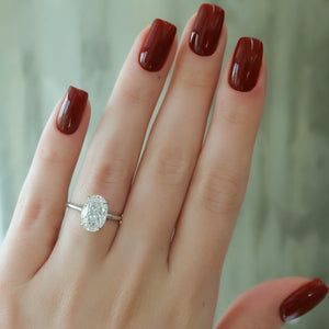 The Pave Alison Set  With A 4.5 Carat Oval 18K White Gold Moissanite