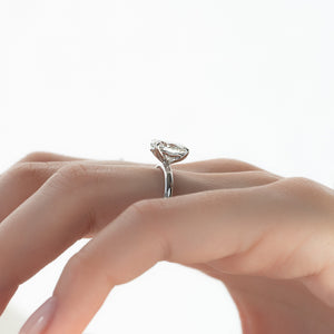 The Pave Alison Set  With A 1 Carat Oval 14K White Gold Moissanite