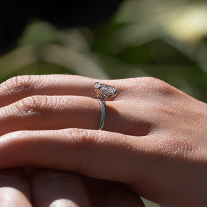 The Pave Alison Set  With A 1 Carat Oval 14K White Gold Moissanite