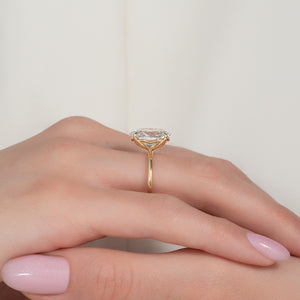 The Alison Set  With A 2.5 Carat Oval 18K Yellow Gold Moissanite
