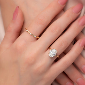 The Alison Set  With A 2.5 Carat Oval 18K Yellow Gold Moissanite