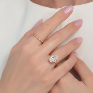 The Alison Set  With A 2.5 Carat Oval 18K Yellow Gold Moissanite
