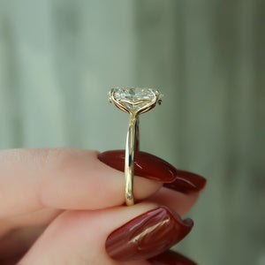 The Pave Alison Set  With A 5 Carat Oval 18K Yellow Gold Moissanite