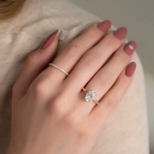 The Alison Set  With A 2.5 Carat Oval 18K Yellow Gold Moissanite