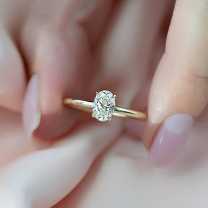 The Pave Alison Set  With A 4.5 Carat Oval 14K Yellow Gold Moissanite