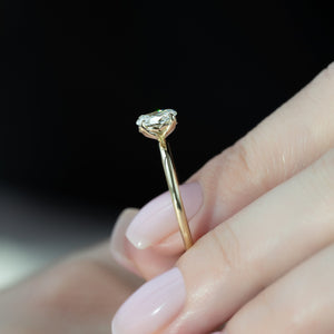 The Pave Alison Set  With A 1 Carat Oval 18K Yellow Gold Moissanite