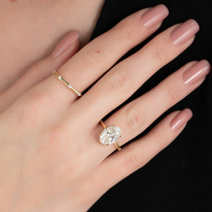 The Pave Alison Set  With A 2 Carat Oval 18K Yellow Gold Moissanite