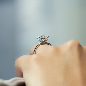 The Pave Alison Set  With A 5 Carat Princess 14K White Gold Moissanite