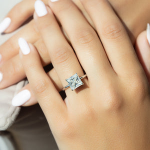 The Alison Set  With A 2.5 Carat Princess 14K White Gold Moissanite