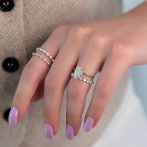 The Alison Set  With A 2.5 Carat Pear 14K White Gold Moissanite