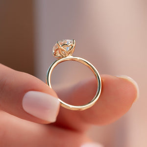 The Pave Alison Set  With A 3.5 Carat Pear 18K Yellow Gold Moissanite